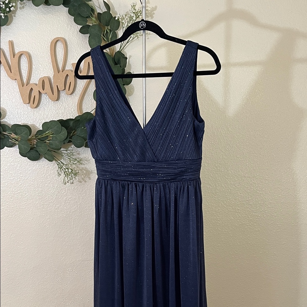 Ever Pretty Deep Blue V-Neck Gown